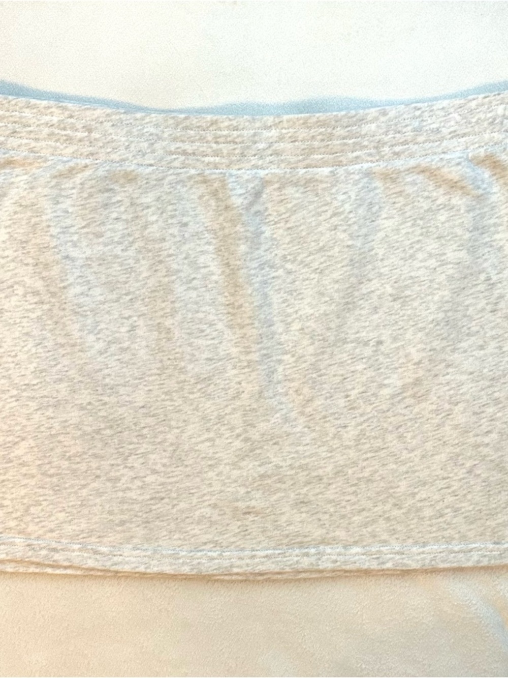 TNA Aritzia Heather Gray Fleece Mini Skirt L Pull On Elastic Waist Unlined